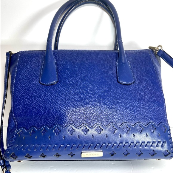 KATE SPADE Cobalt Blue Pebbled Leather Handbag - Picture 8 of 16